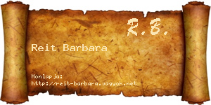 Reit Barbara névjegykártya